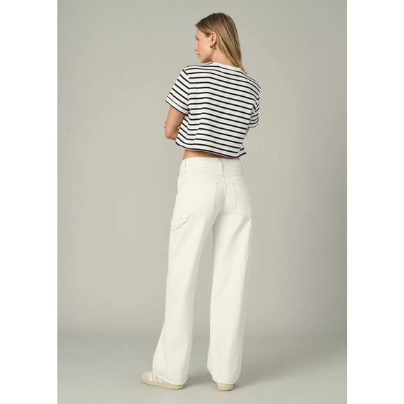 Joe's Jeans The Boxy Tee - Milk Navy Stripe NWT SIZE M L - Picture 6 of 6